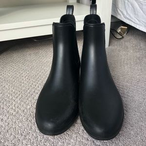 J.Crew Black Rain Boots, Size 9